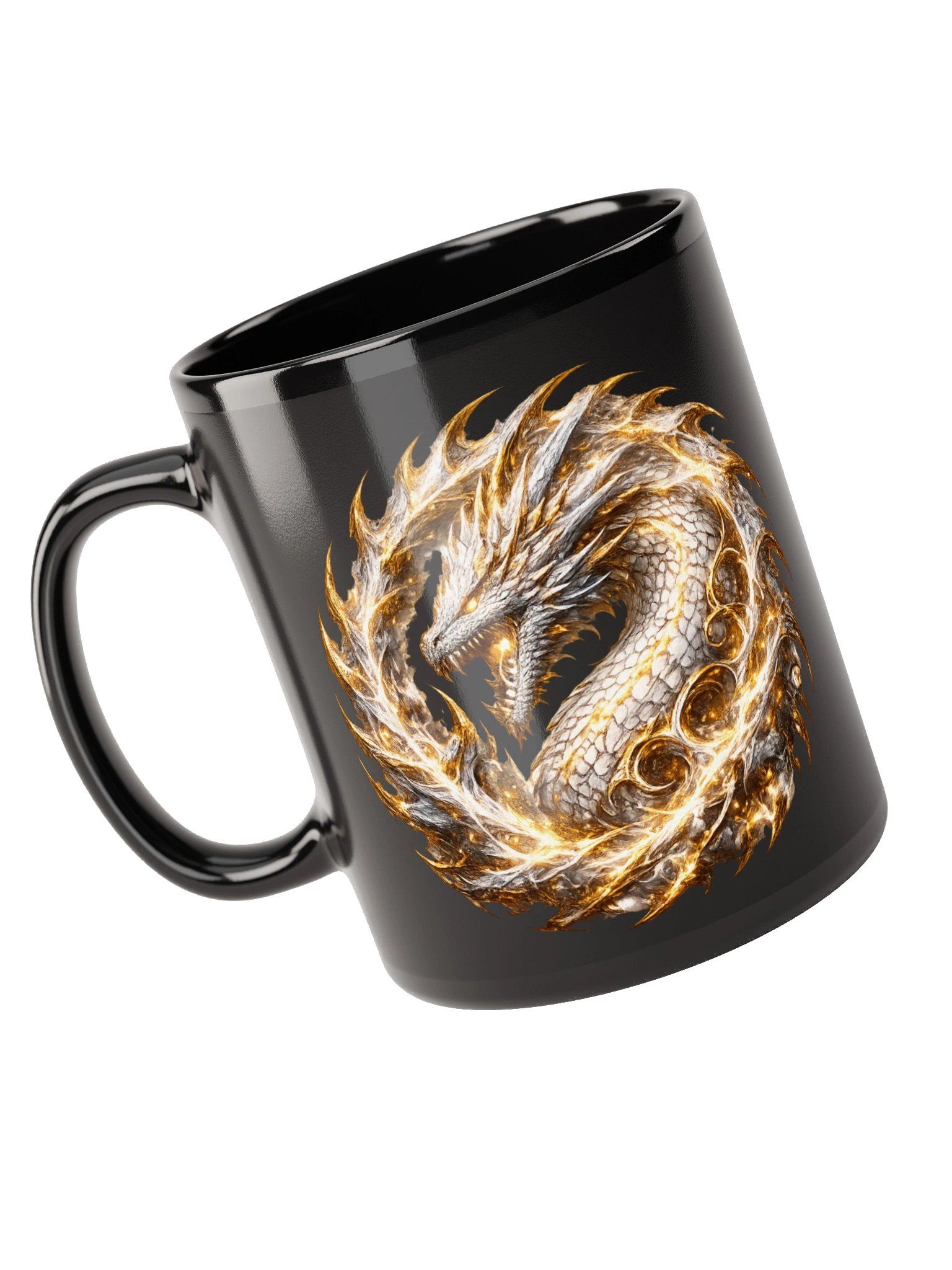 ⚪🟡🐉 The Crown Light – The Sovereign Radiance Mug product image (5)