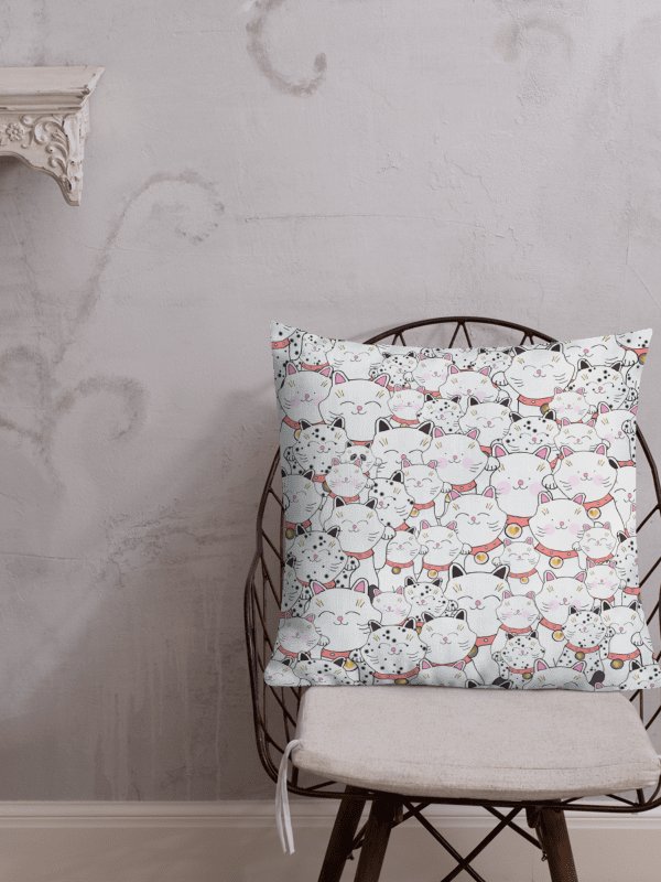 find the panda. Whimsical White Cats with Panda All-Over Print Pillow product image (5)