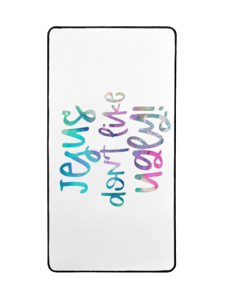 Jesus Don’t Like Ugly Christian Desk Mat Faith Based Workspace Decor Inspirational Christian Office Mat product image (2)