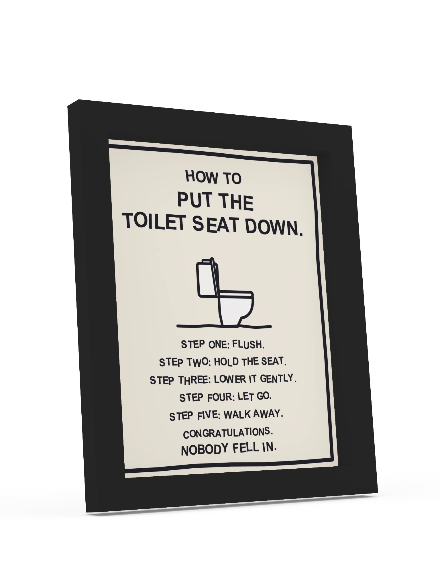 How to Put the Toilet Seat Down (Framed Bathroom Sign) product image (7)