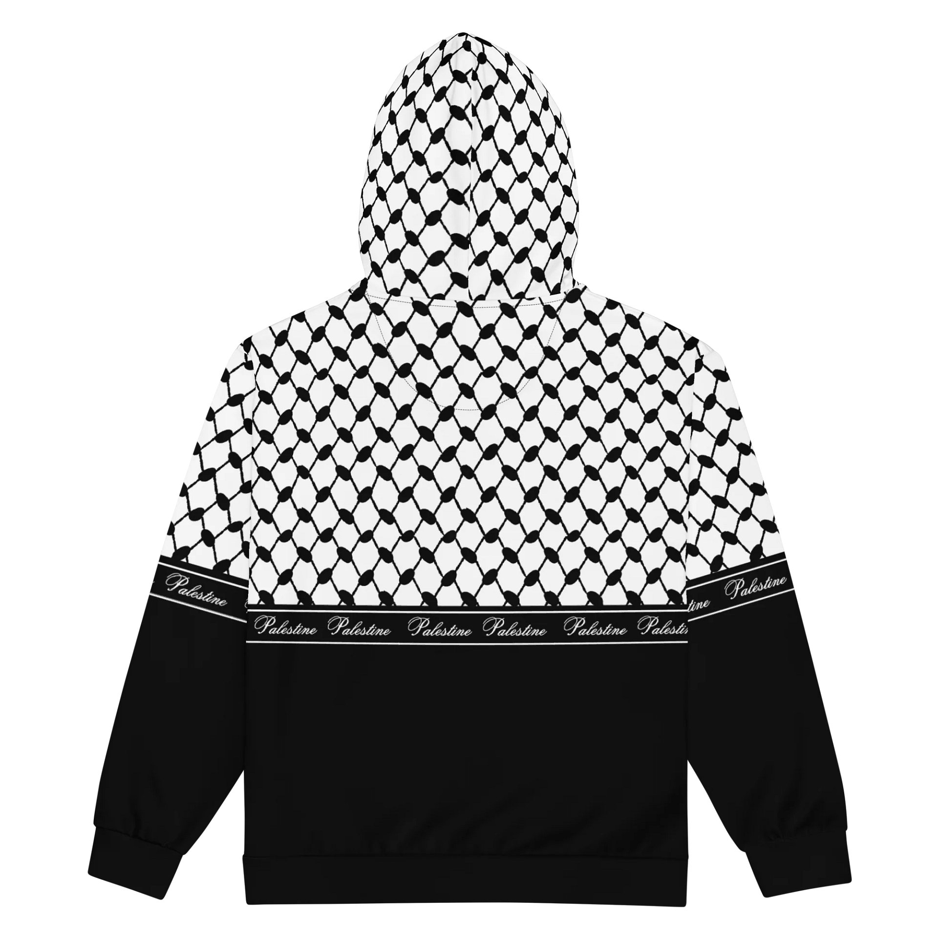 Black and White Half Keffiyeh Zip Hoodie product image (2)