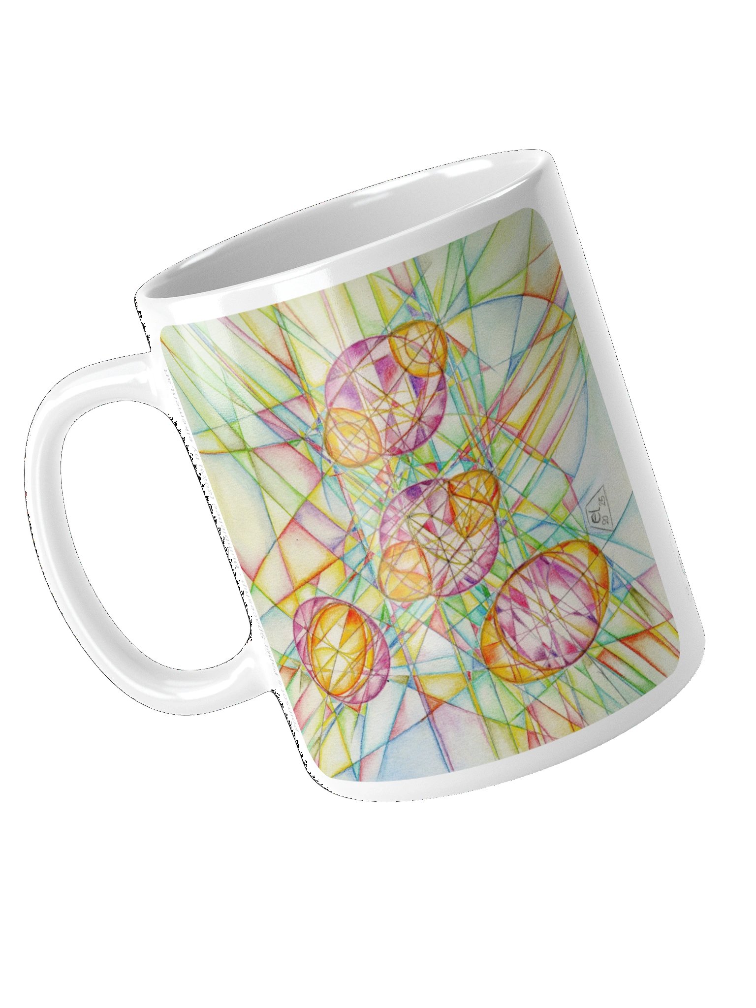 Poinsot's Paper Spaceship 3+4 - Gyroscope Physics Geometric Drawings Mug product image (6)