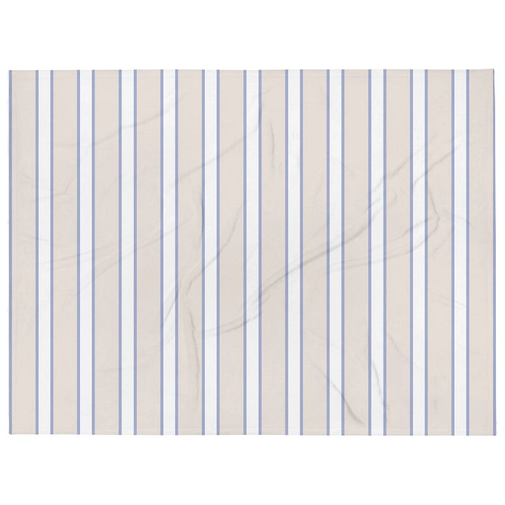HAMPTONS CHIC - CLASSIC BLUE WHITE STRIPED PLUSH BLANKET product image (2)