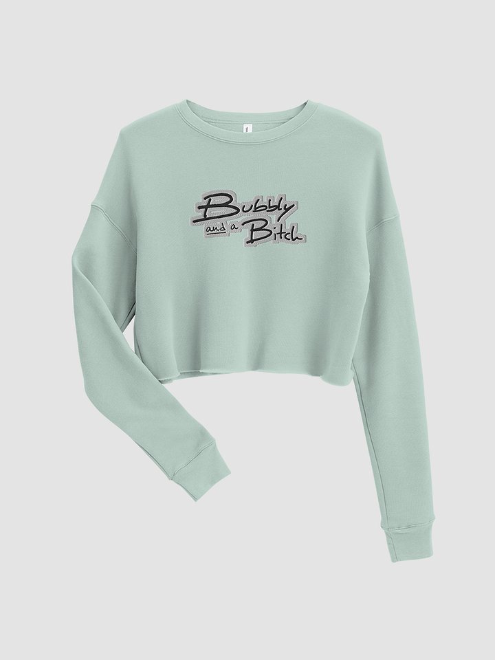 Bubbly and a B (bubble design) embroidered Fleece Crop Sweatshirt product image (2)