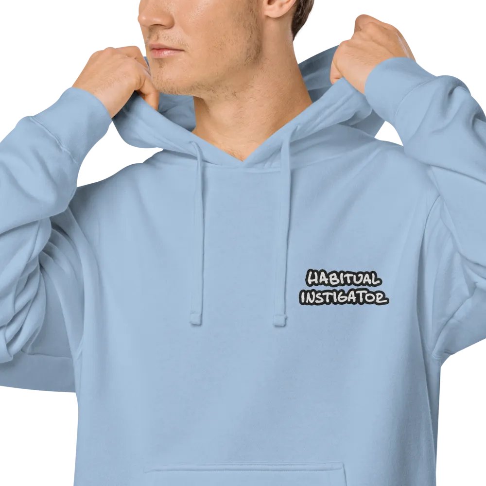 Habitual Instigator (L.C. bubble design 2) embroidered pigment hoodie product image (7)