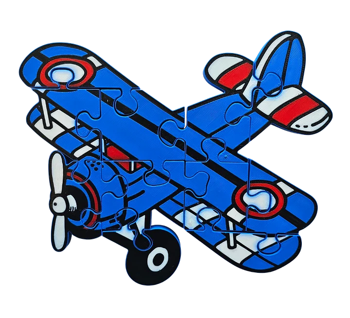 Airplane Jigsaw Puzzle, 3D-Printed Educational Toy for Toddlers, Preschool, Kindergarten & Montessori Learning, Floor Play product image (1)