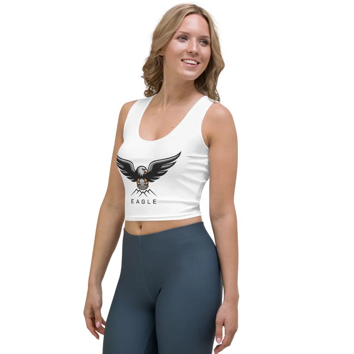 Eagle Women's Crop Top - White with Majestic Eagle Design product image (1)
