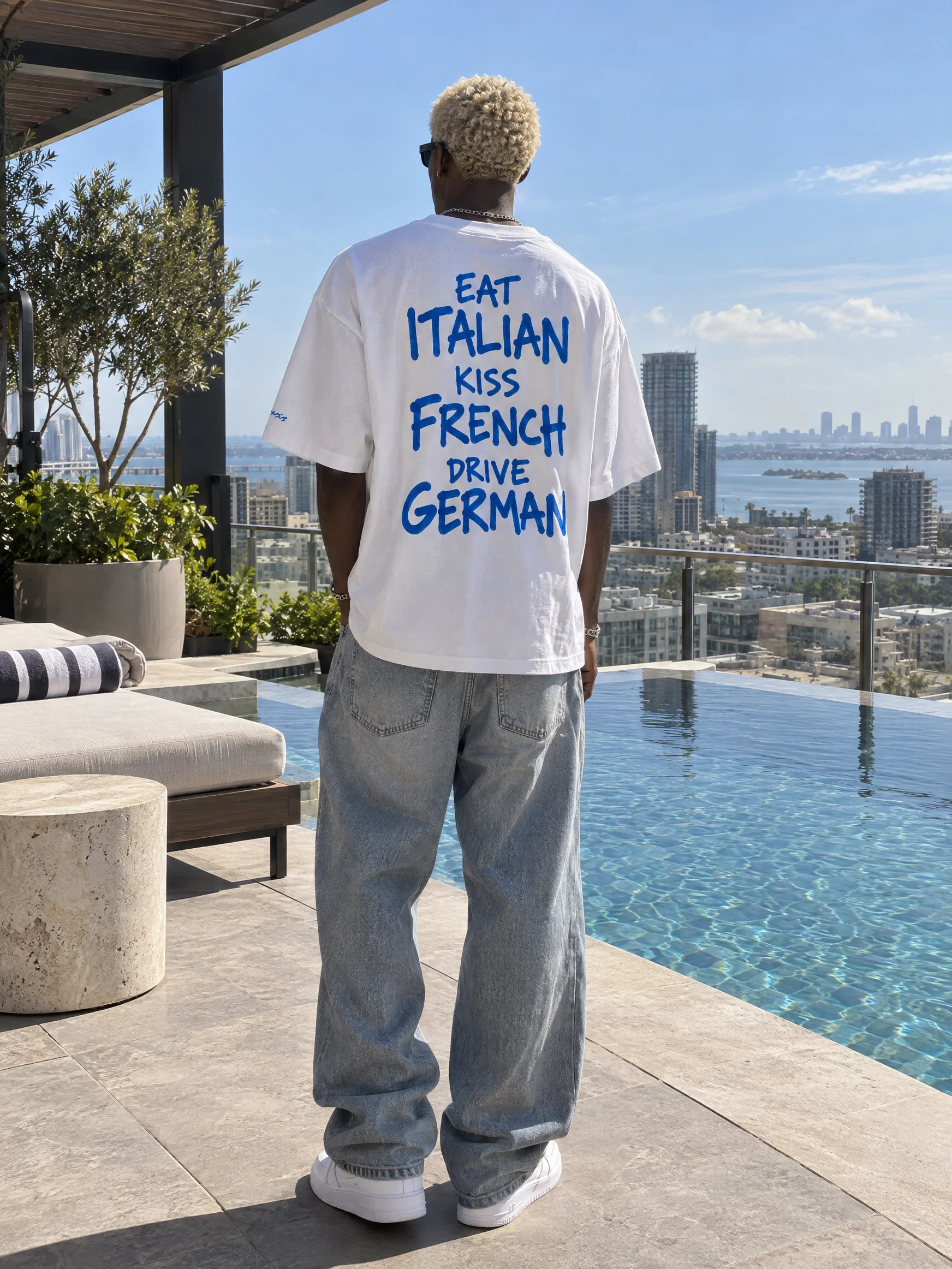 Eat Italian. Kiss French. Drive German #1 — White, photo 3