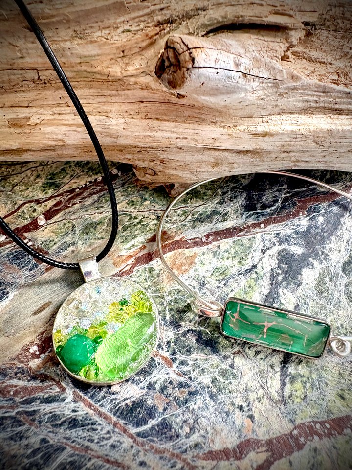 MFD-00218 | Horizon Sea Glass Pendant Necklace – Atlantic Ocean Green Handmade Bead & Sea Glass Art | Coastal Charm Jewelry by Monique Faella Designs™ product image (2)