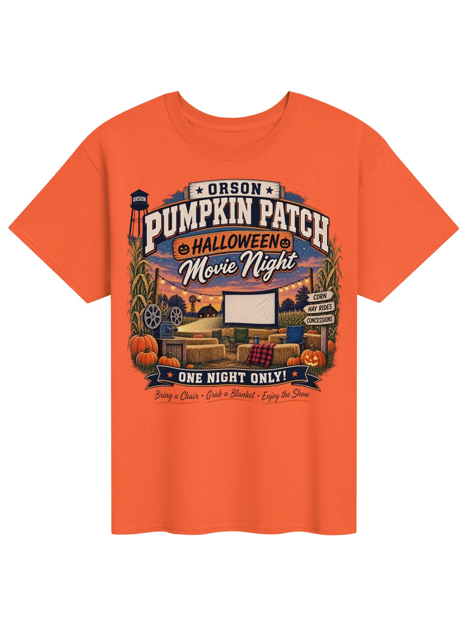 Orson Pumpkin Patch – Halloween Movie Night T-Shirt product image (1)