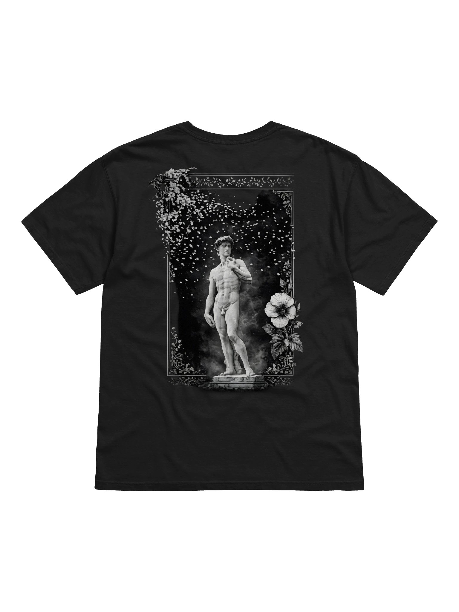 Vintage Renaissance Michelangelo's 'David' Graphic T-Shirt — Pure Black Statue Tee product image (11)