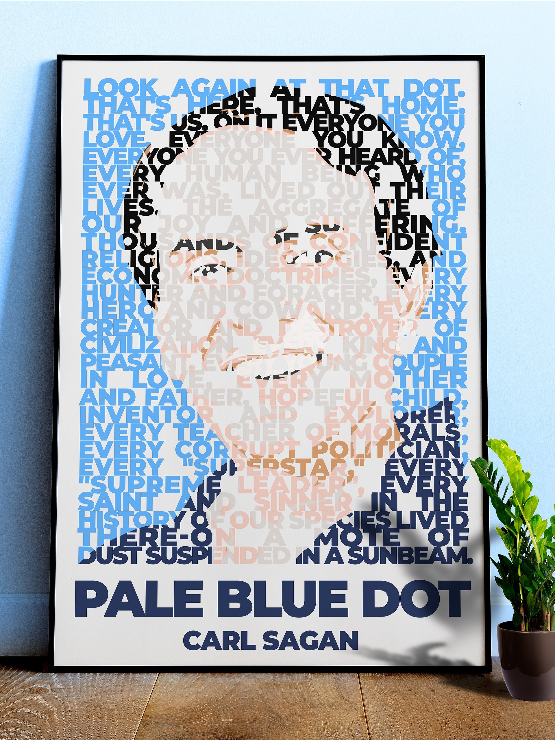 Pale Blue Dot poster, Carl Sagan quote — space poster, science poster, aesthetic poster, text-art poster product image (1)