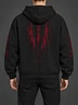 BLAVK NOCTURNE Graphic Hoodie — Black / Wine Red