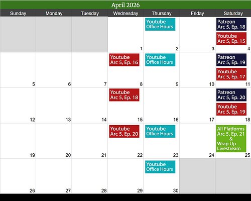 Hey everybody! We just posted our content schedule for April 2026! We have some huge announcements coming, so make sure to ke...