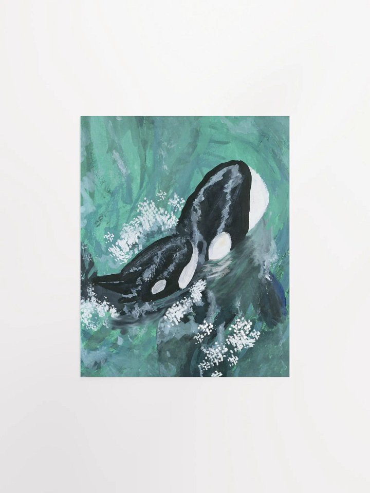 Orca Siblings Surface to Say Hi - Gouache Art Print (PRINT ONLY) product image (2)