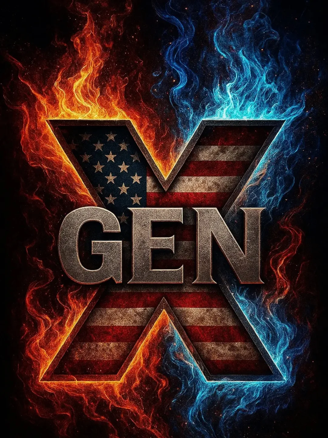 American Flag GenX with Flames product image (1)