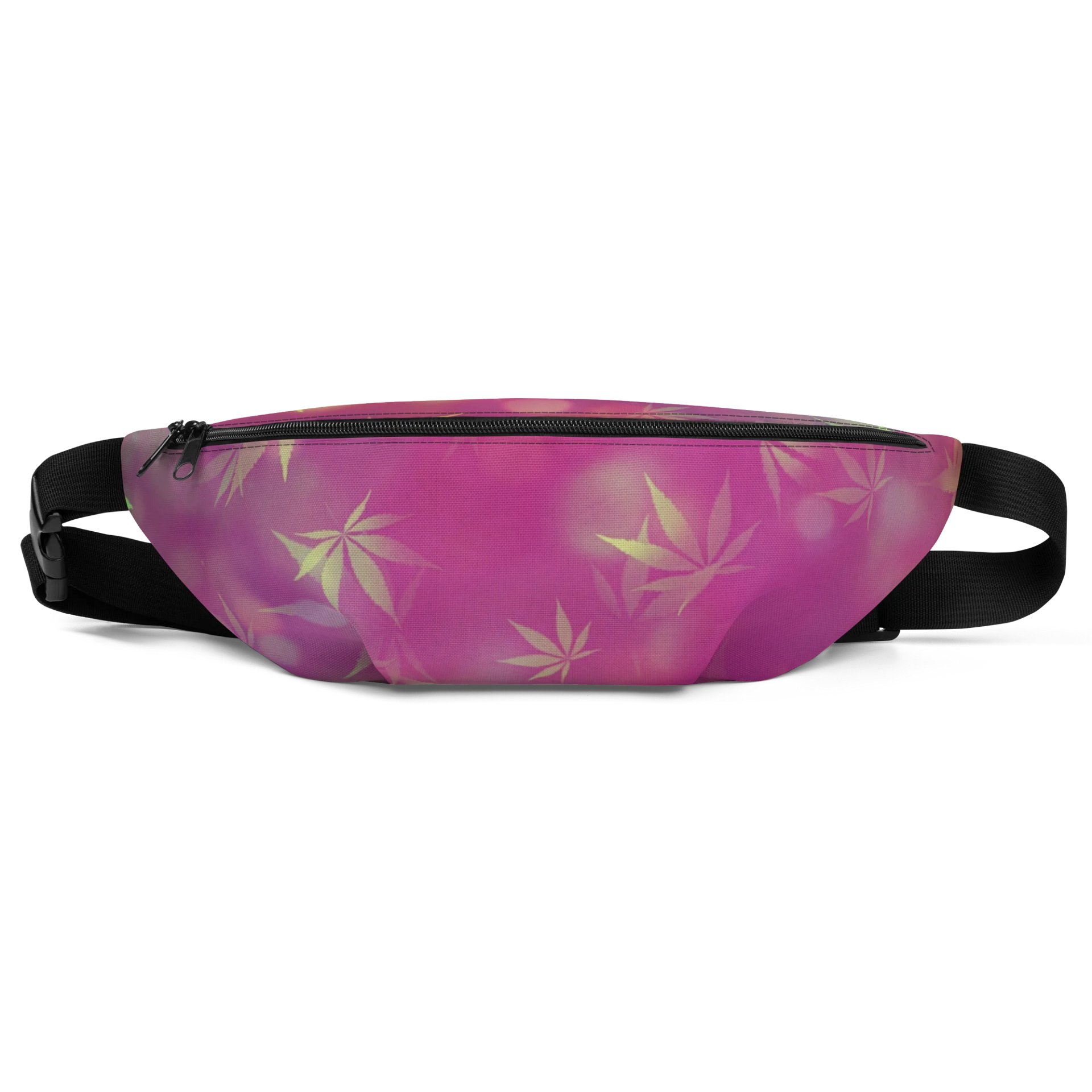 Maroon & Gold Bokeh Cannabis Leaf Pattern Fanny Pack product image (2)