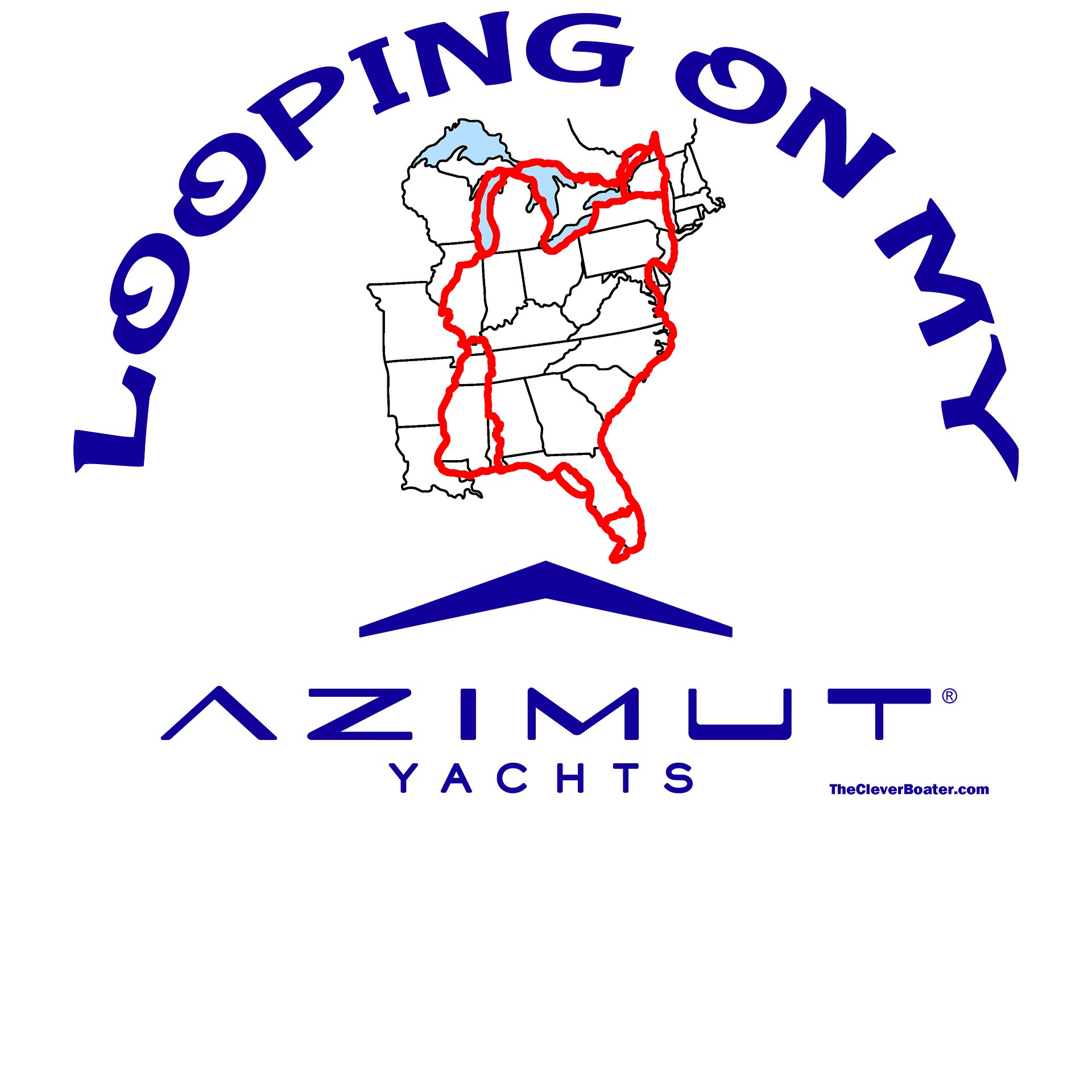 Looping On My Azimut - T-Shirt - Light Shirt w/Blue Logo product image (5)