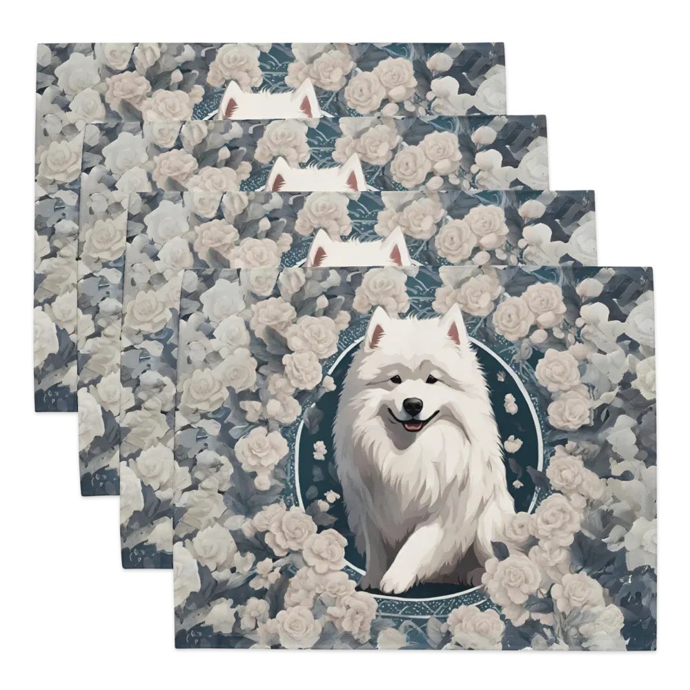Floral Samoyed Placemat Set product image (1)