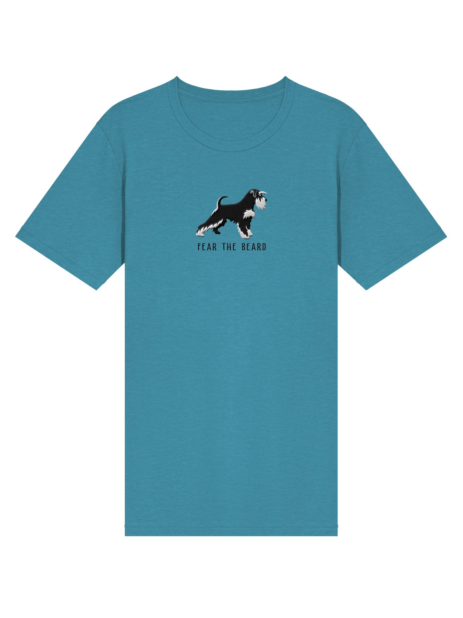 Fear the Beard T-Shirt(Embroidered) of a Miniature Schnauzer(Black & Silver) product image (15)