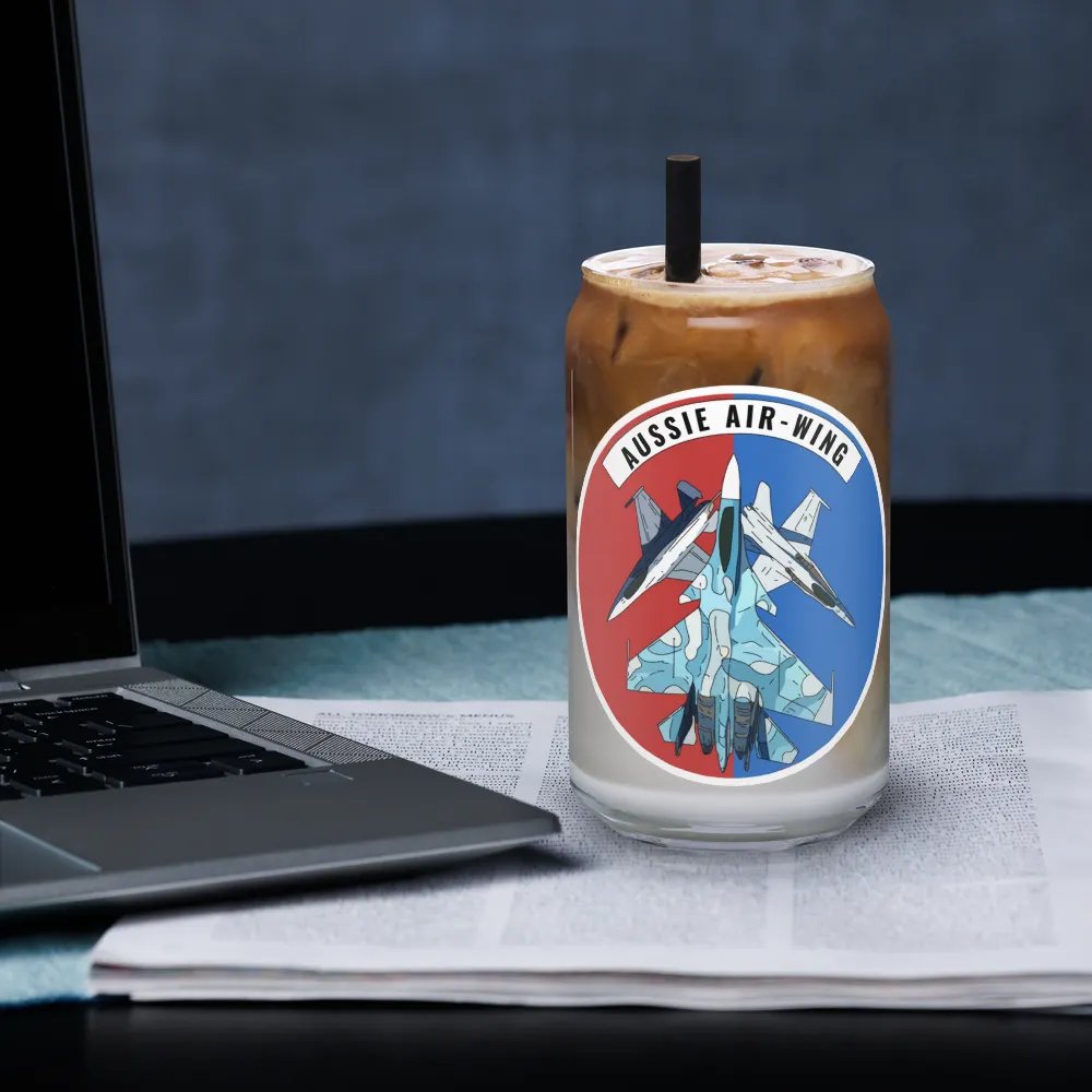 Aussie Air-Wing Wide logo Can-Shaped Glass product image (3)
