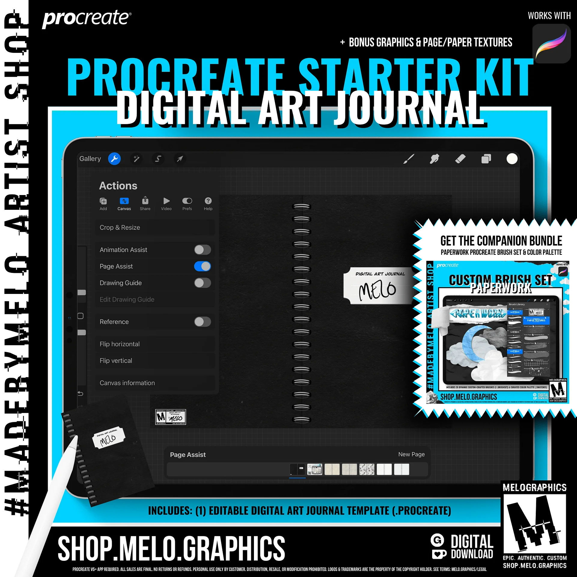 Paperwork Procreate Brush Set + Color Palette Bundle | #MadeByMELO product image (7)