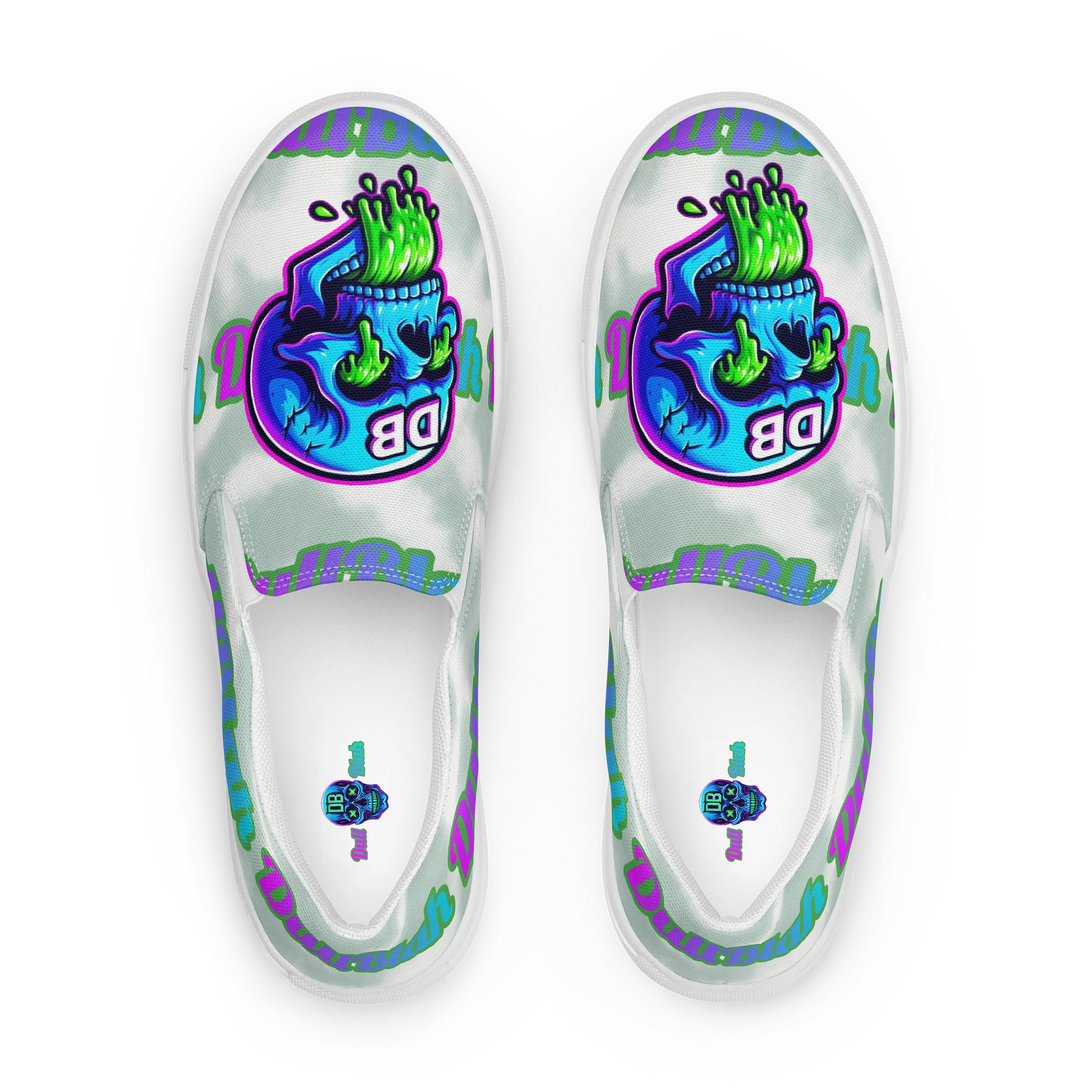 Men's "Sick Skull" Premium Slip-On Canvas Shoes product image (1)