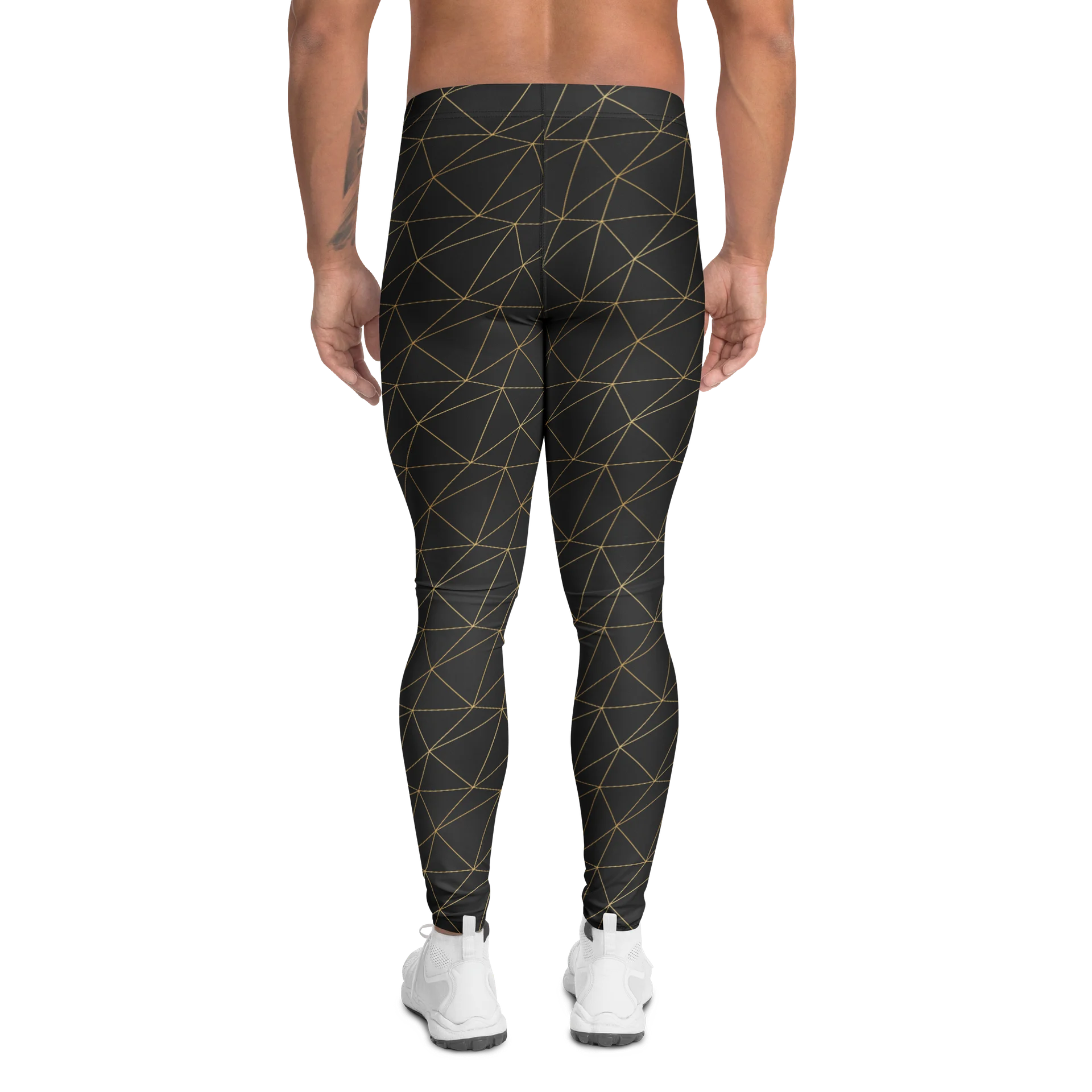 Triangles Mosaic Golden Lines Men's Leggings product image (2)