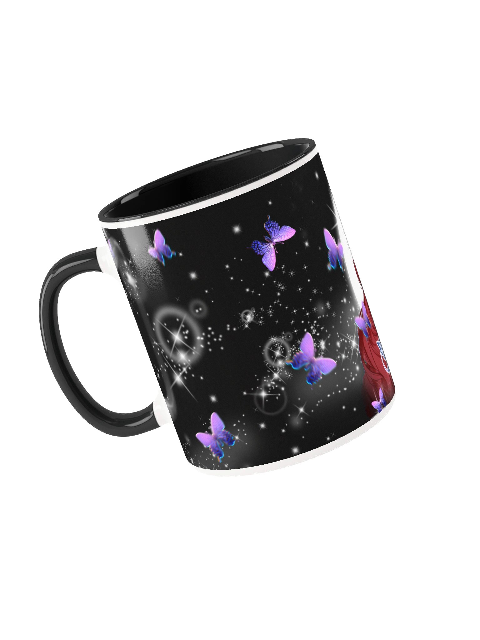 Moon Mermaid Starry Night Mug (Colored Inside, Left Handed) product image (8)