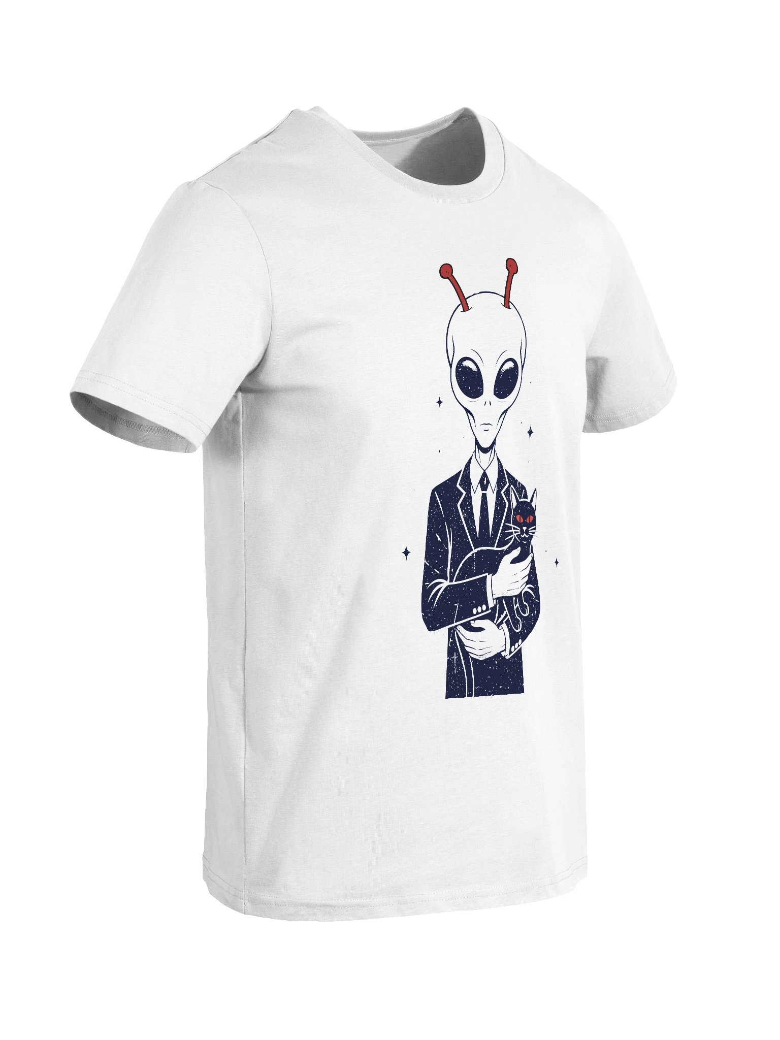 Alien Loves Cat - Galactic Encounter Organic Cotton T-Shirt product image (8)