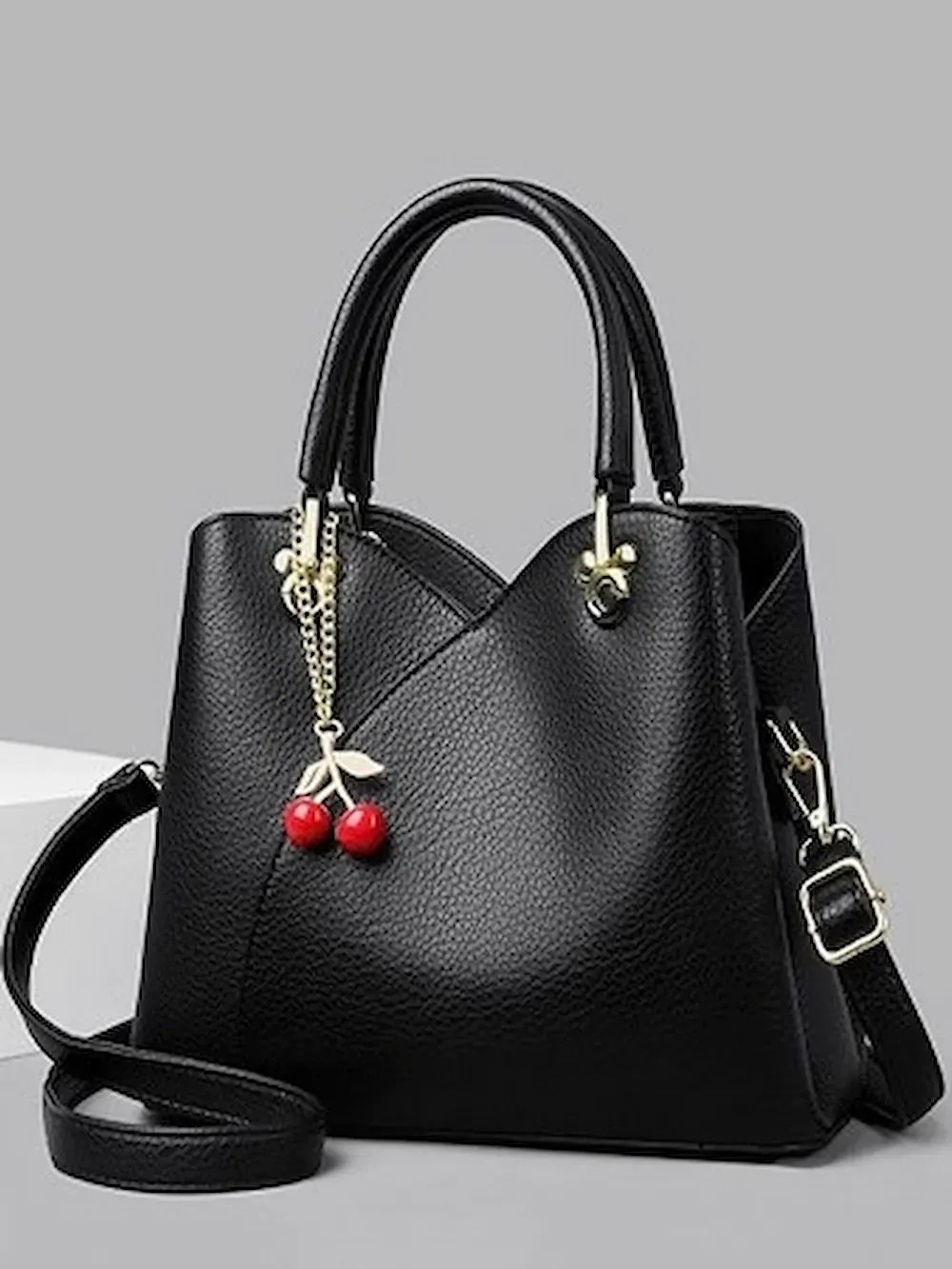 حقيبة يد نسائية أنيقة بتصميم الكرز الأحمر product image (10)