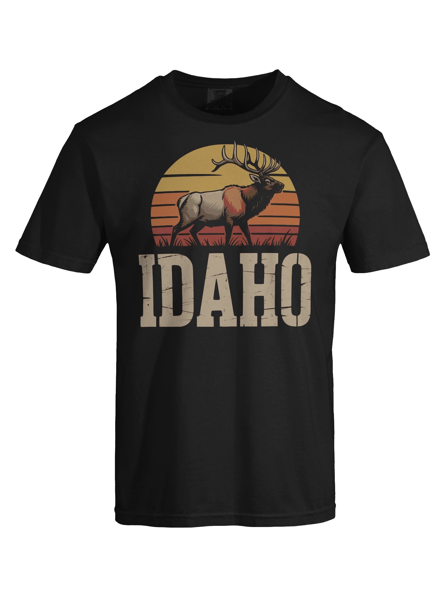 Idaho Elk Sunset T-Shirt | Vintage Mountain Wildlife Travel Tee product image (5)