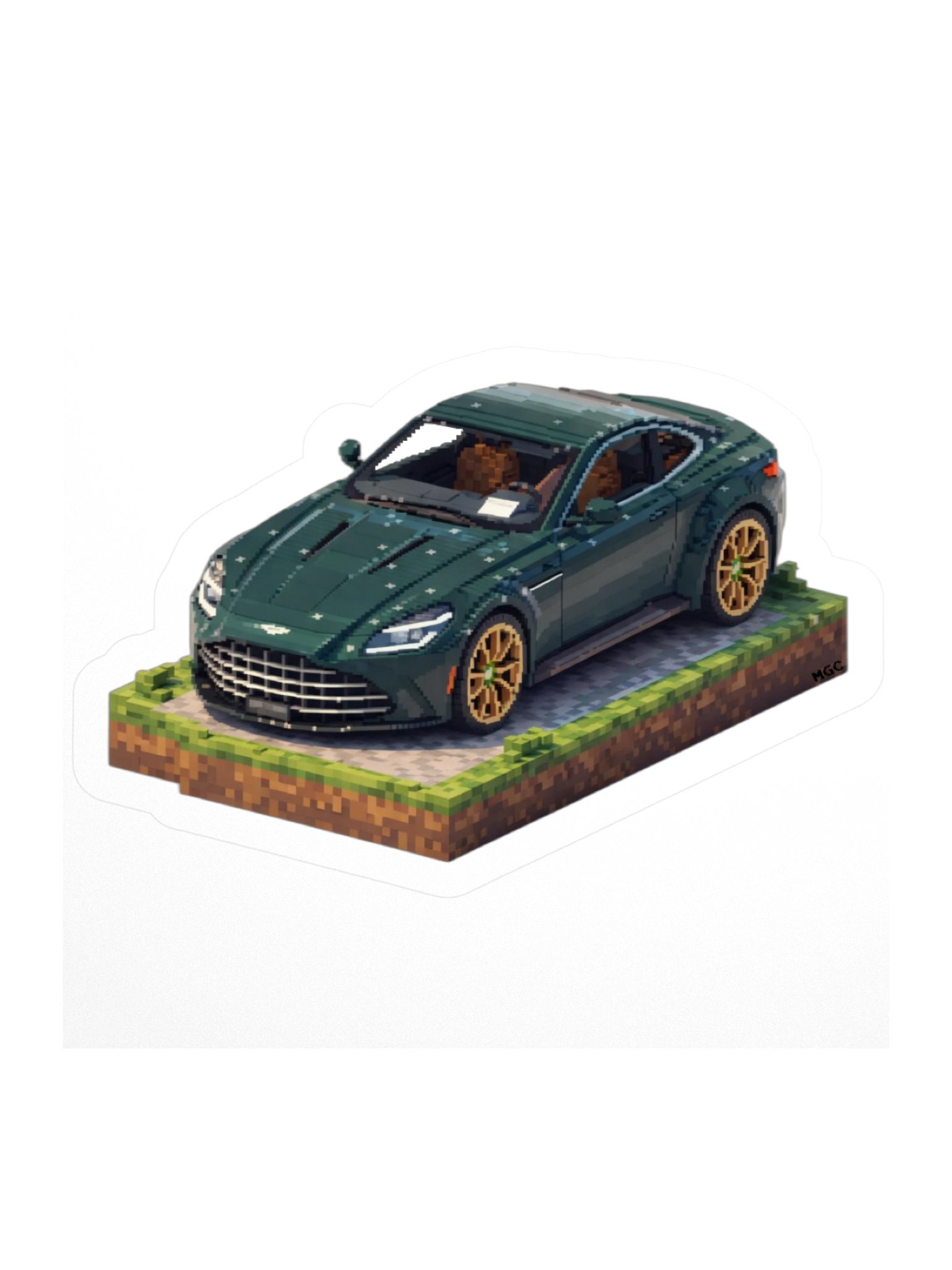 Green Aston Martin Vantage Sticker (Pixel, Retro, Minecraft) product image (2)