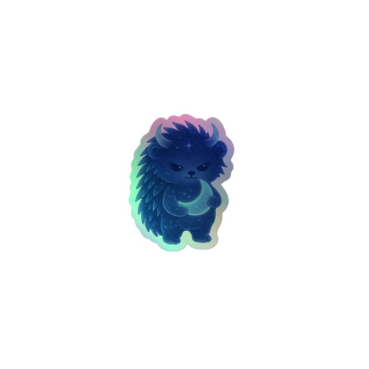 Zodiac hedgie Taurus holographic sticker product image (1)