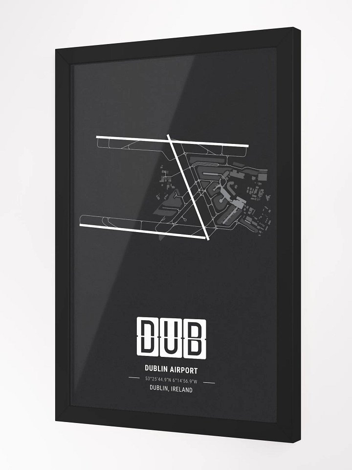 Framed Airport DUB Premium Map On Matt Paper product image (2)