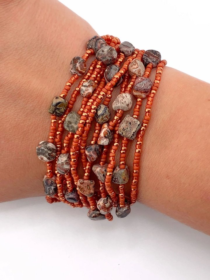 Leopard Skin Jasper Beaded Multi-strand Bracelet product image (1)