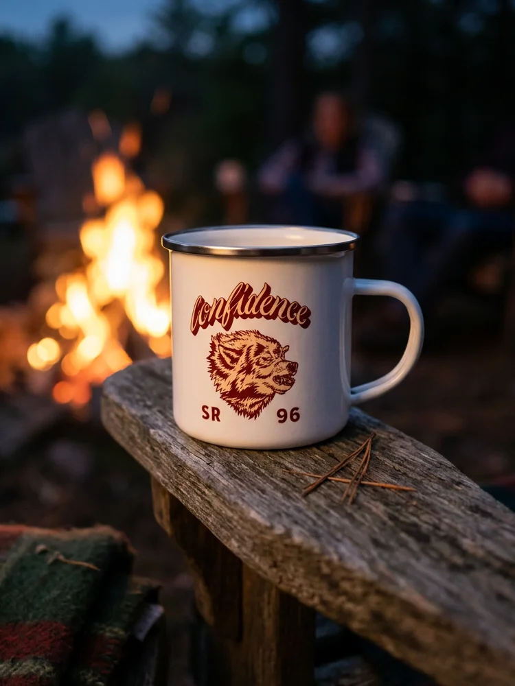 Confidence Wolf Enamel Mug product image (2)
