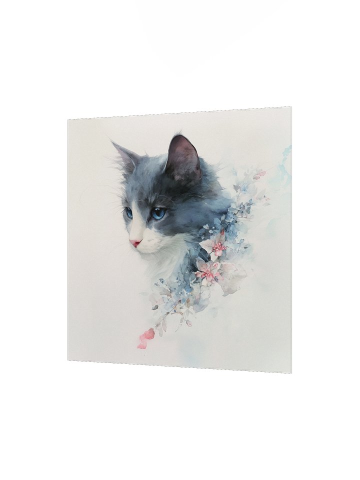 Powder Blue: Gray Cat Floral product image (7)