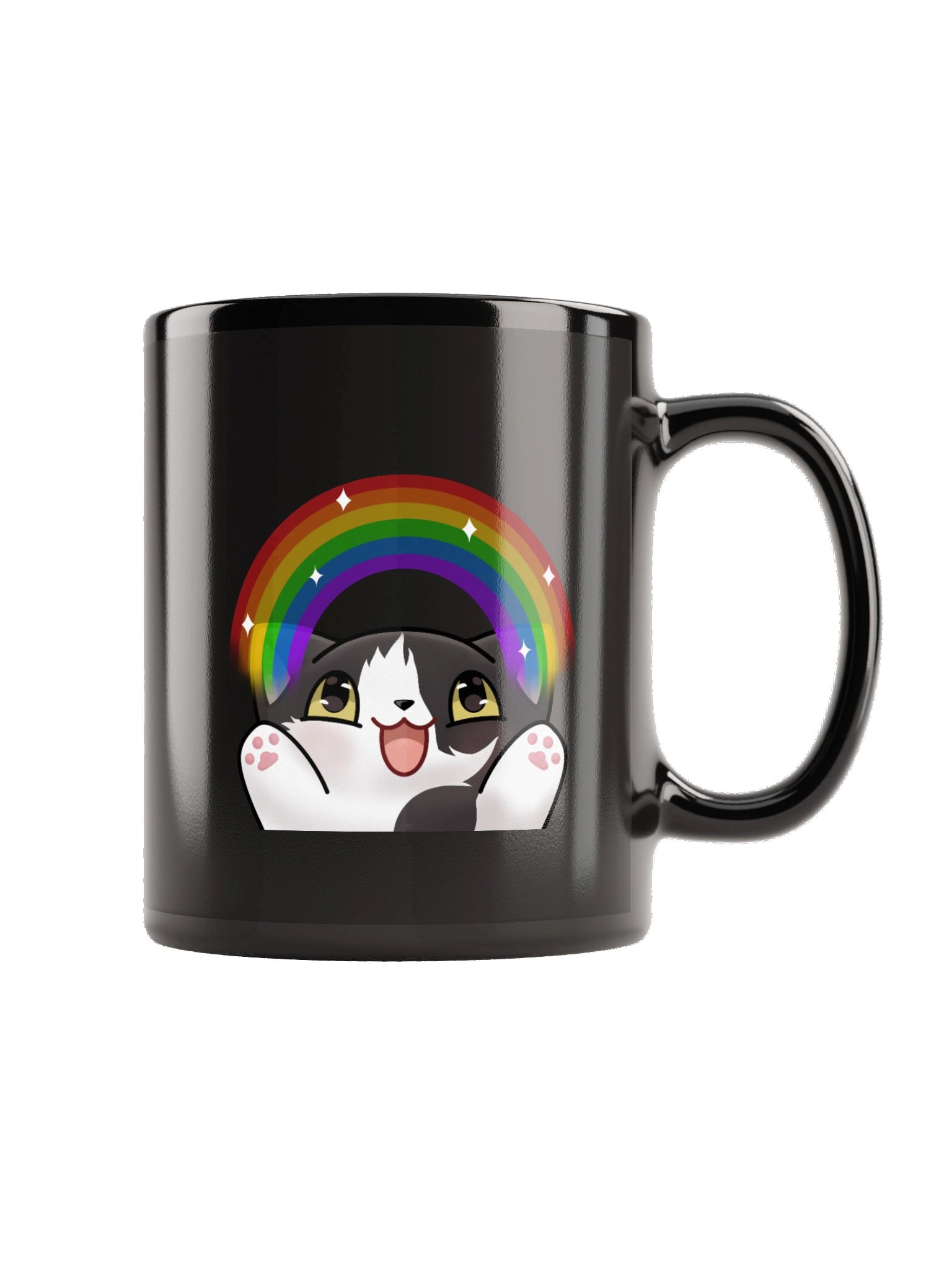 Rainbow Kitten black mug product image (6)