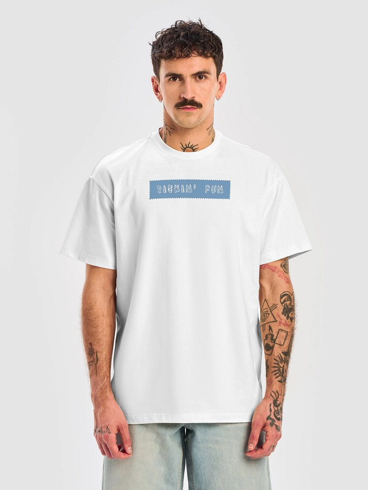 Relaxed Fit Heavy Cotton "Tickin' Fun Label" T-Shirt, White product image (1)