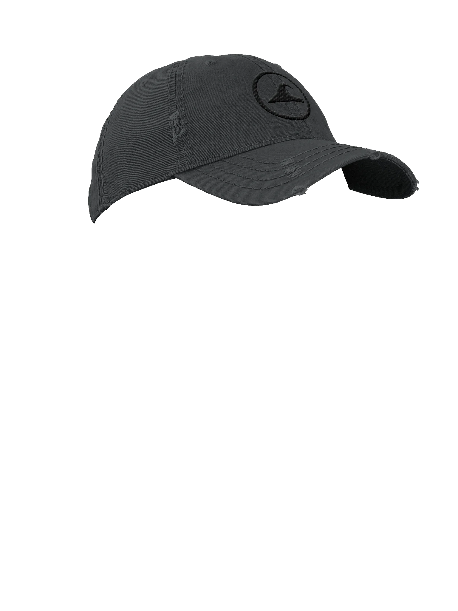 Embroidered Wave Rider Otto Distressed Dad Hat (Blackout) product image (7)