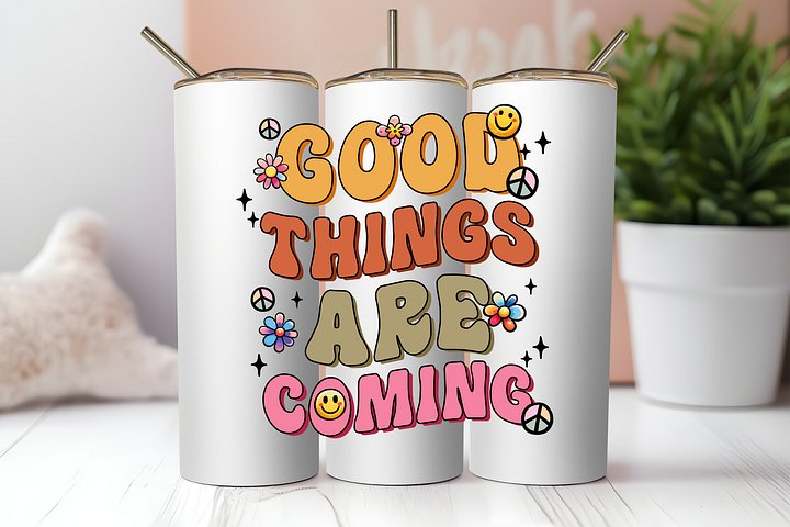 Optimistic Vibes Stainless Steel Tumbler product image (2)