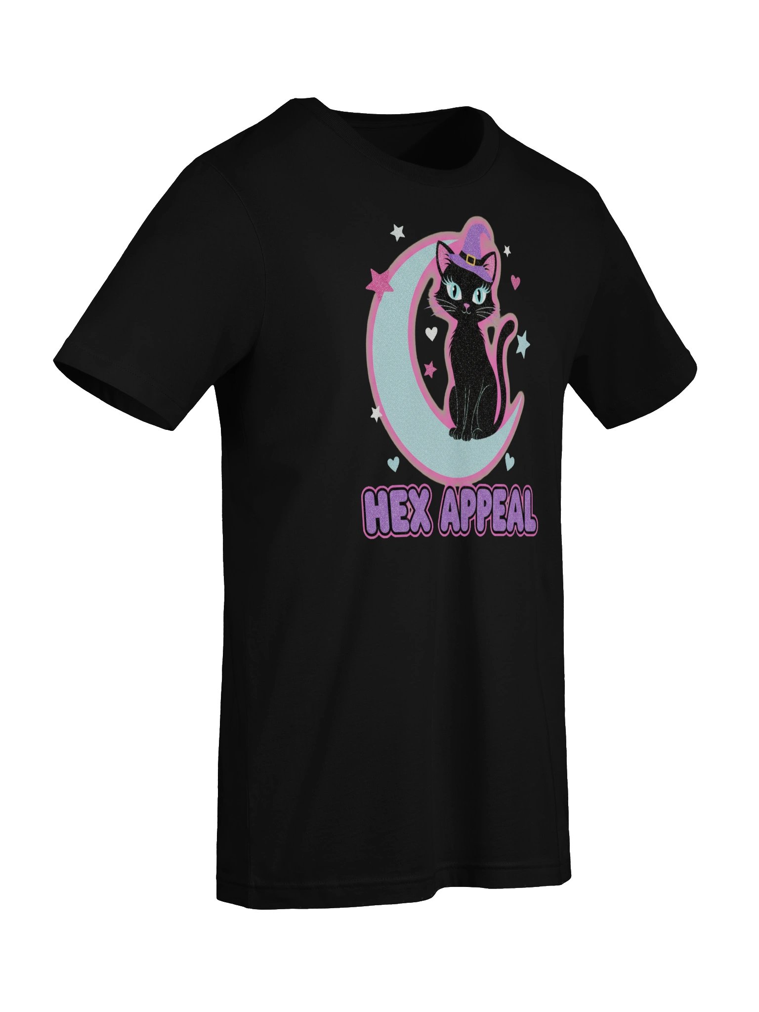 Hex Appeal Black Cat Witch Moon Halloween Tee product image (7)