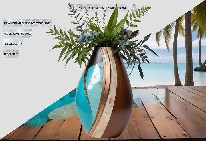 Collection song of the waves Art Deco Vase, PNG product image (2)