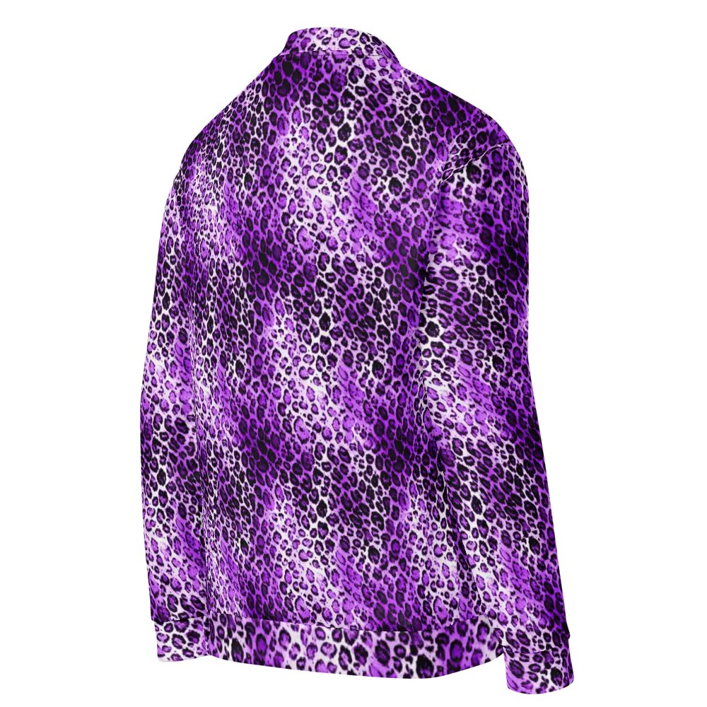 Purple Leopard Pattern Bomber Jacker product image (4)