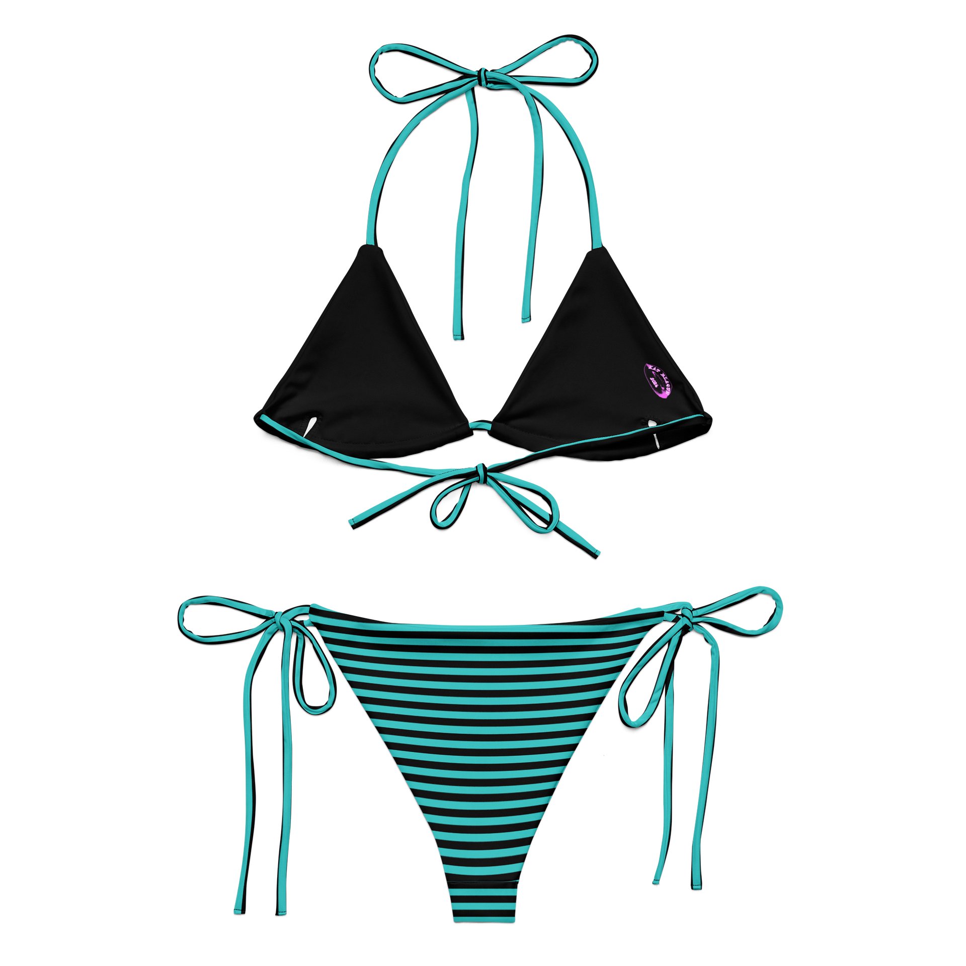 Blaque and Turquoise Kat Skull Bikini product image (2)
