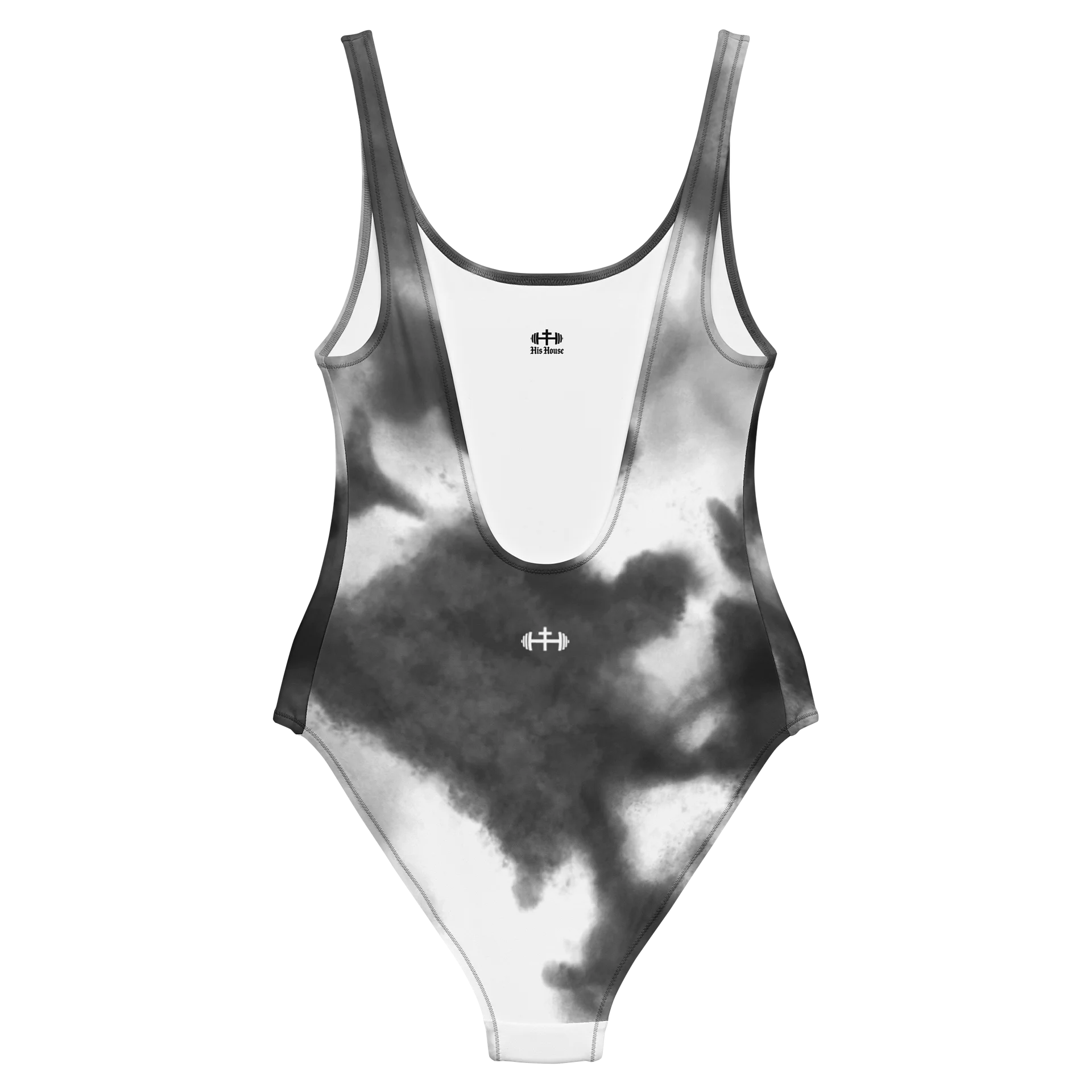 His House Womens One Piece Swimsuit - B&W Tie Dye product image (6)