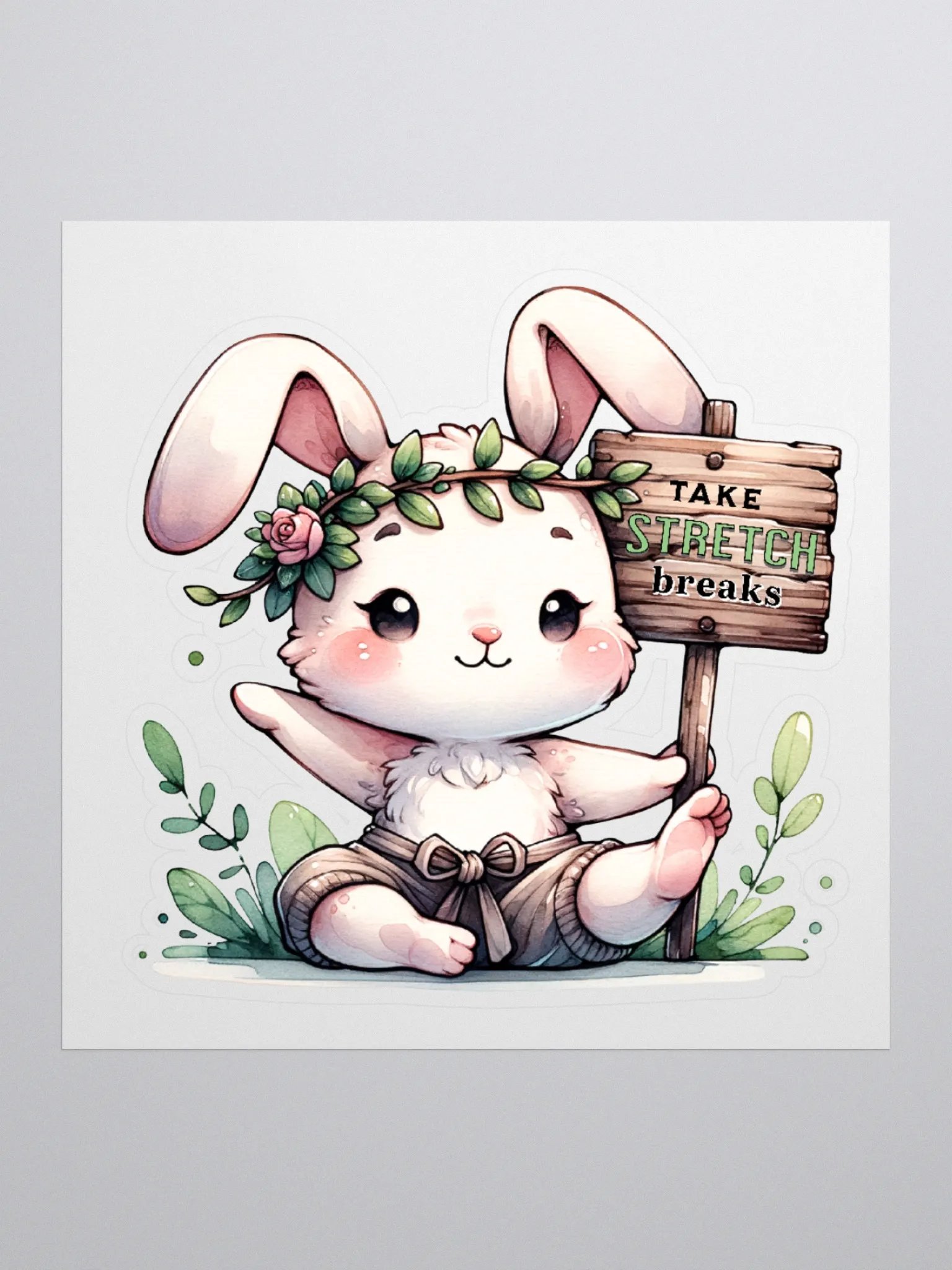 Self Care Bunny Sticker: Take stretch breaks product image (1)