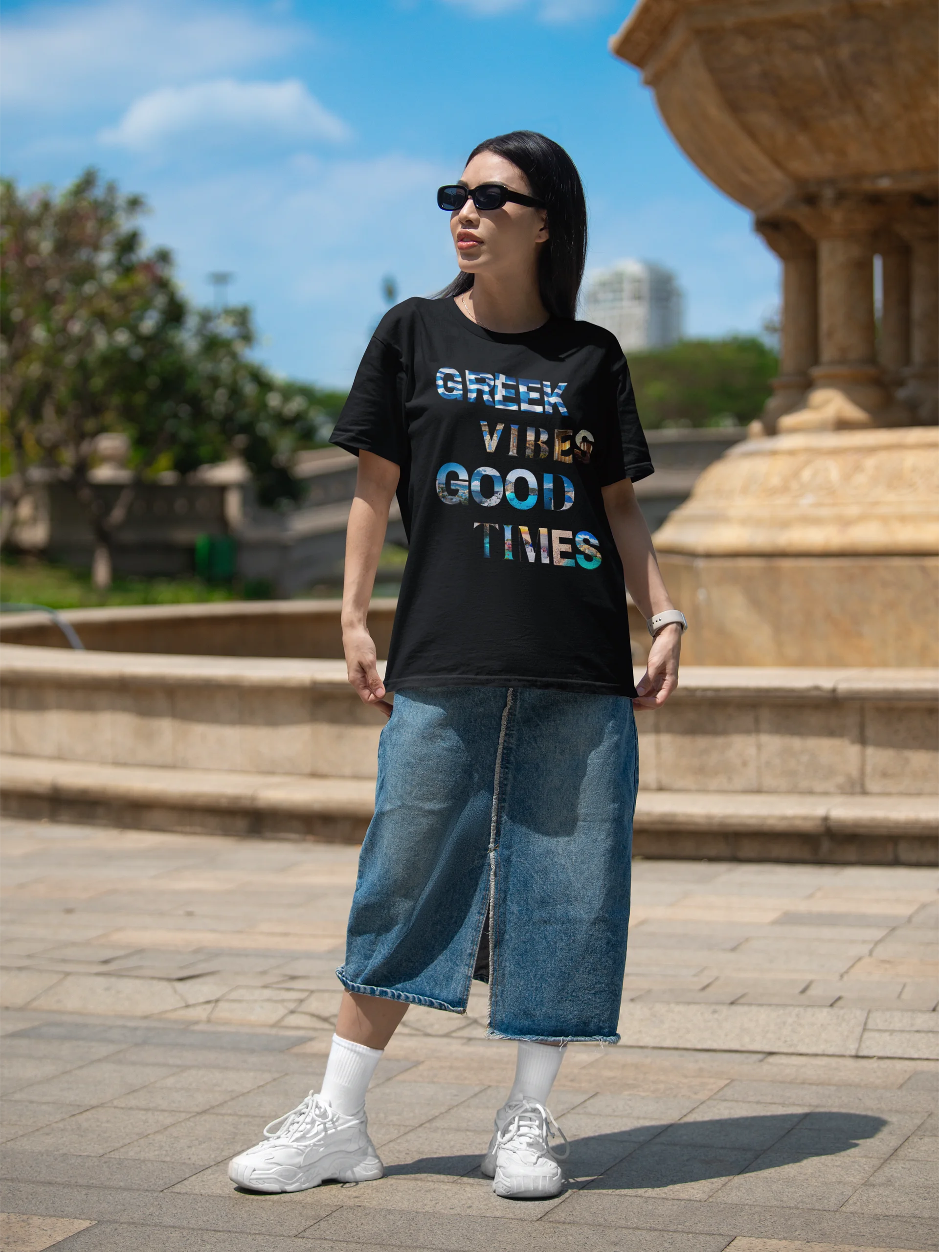 Greek Times Good Times – Greek Summer Vibes Graphic Tee product image (1)