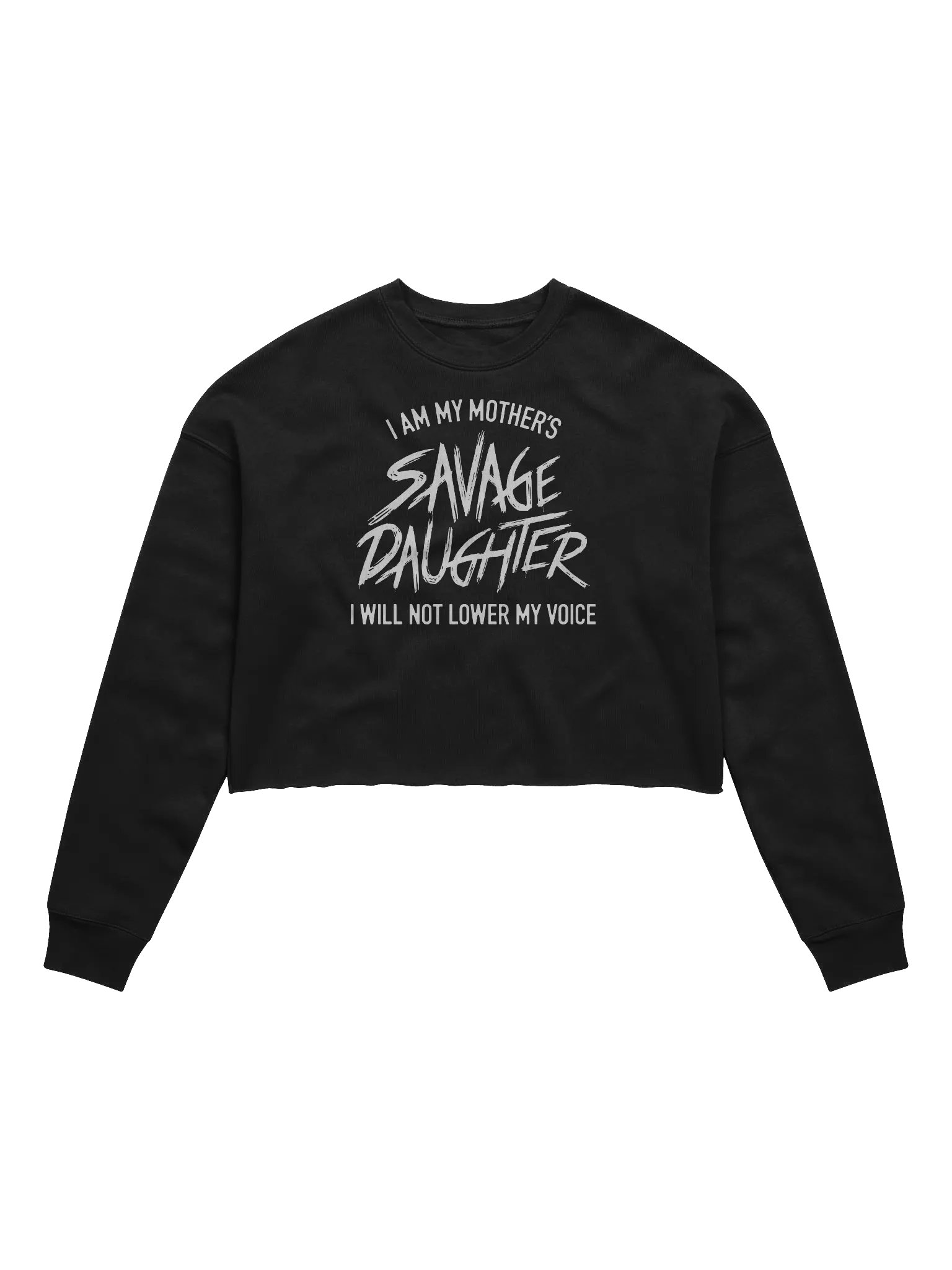 Savage Daughter Women's Fleece Crop Sweatshirt (white print) product image (2)
